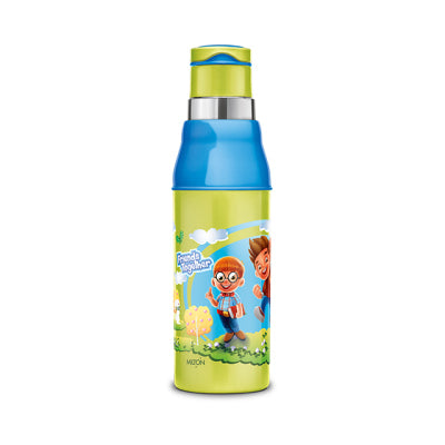 Milton Kool Steelight 400 Insulated School Kids Bottle with Inner Steel, 404 ml - Green, 600ml