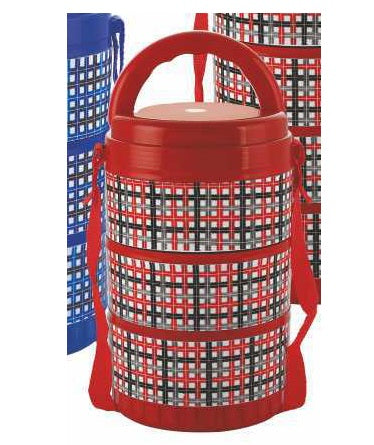 Rishabh Lexi Small Lunchpack Tiffin Box 3 Containers. - Red