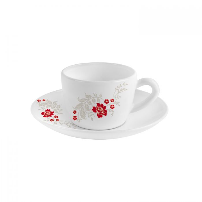 Cello Queen Cup And Soucer (Scarlet Bliss) Set Of 6pcs