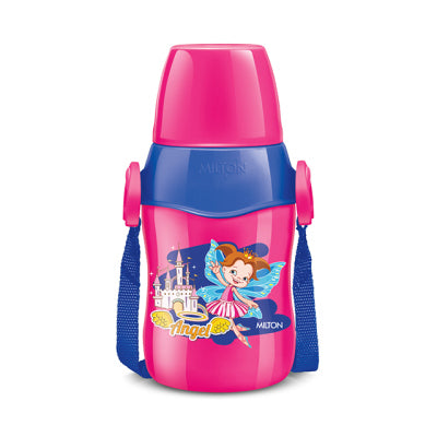 Milton Steel Whizz 400/600/900 Insulated School Kids Bottle with Inner Steel - 400ml, Pink